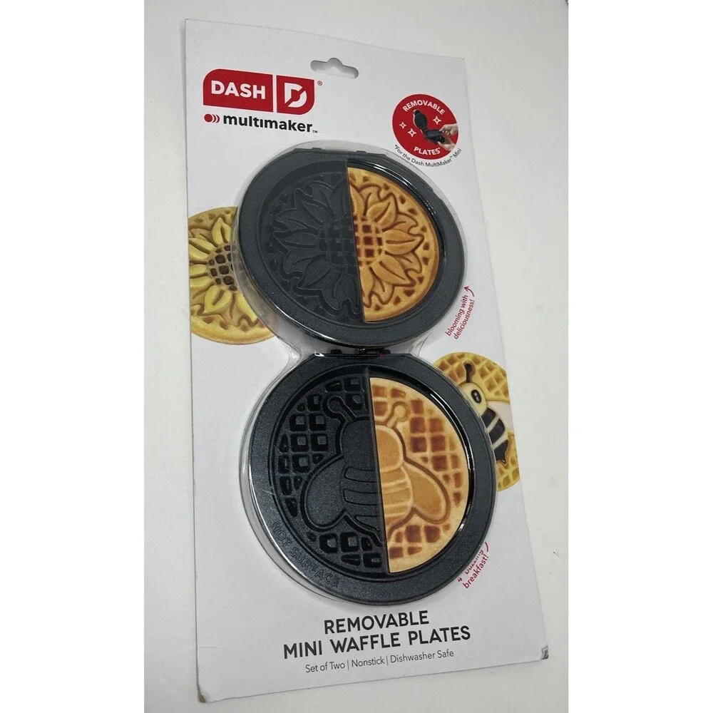 DASH Multimaker Mini Two 4” Nonstick Removable Plates Sunflower Bee